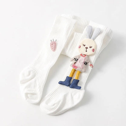 Baby Tights Kids Ribbed Knit Socks Children Soft Bunny Bottoms Girls 2024 Korean Stockings Spring Autumn Fashion Leggings 1-8Y
