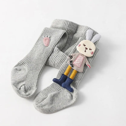 Baby Tights Kids Ribbed Knit Socks Children Soft Bunny Bottoms Girls 2024 Korean Stockings Spring Autumn Fashion Leggings 1-8Y
