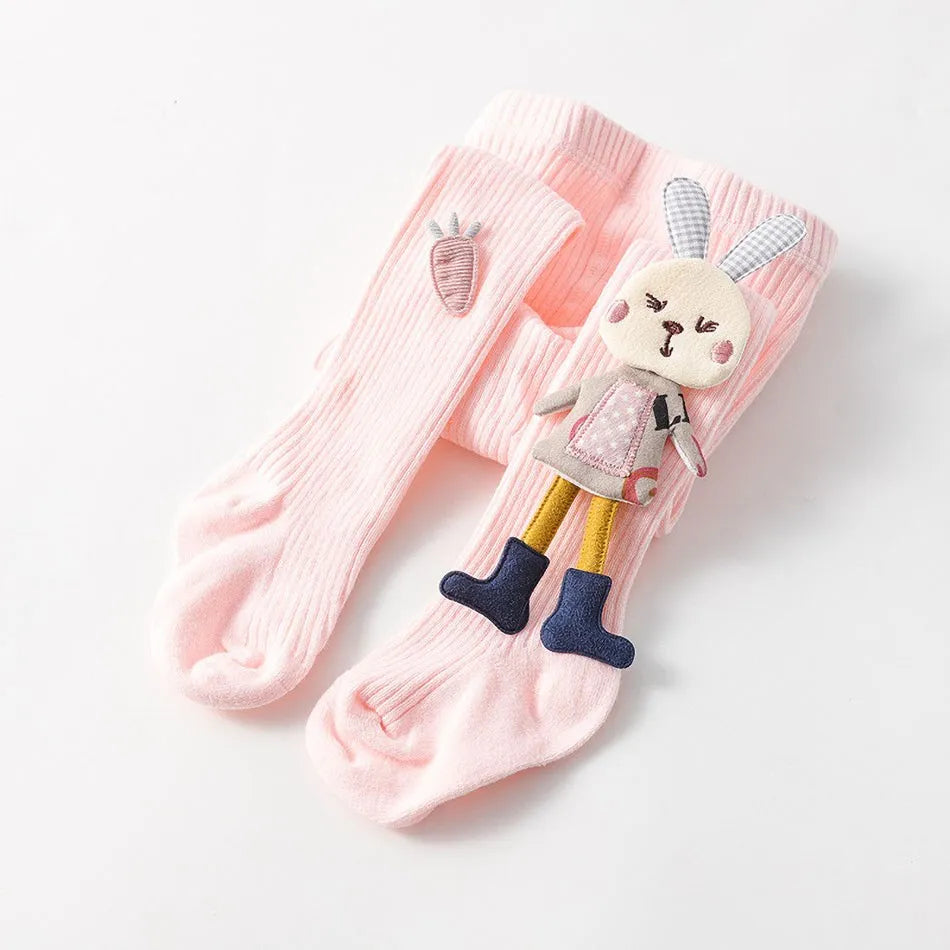Baby Tights Kids Ribbed Knit Socks Children Soft Bunny Bottoms Girls 2024 Korean Stockings Spring Autumn Fashion Leggings 1-8Y