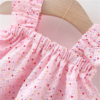 2Pcs/set Summer Sweet Newborn Summer Top And Pants Adorable Baby Girl Suit Lovely Bow Outfit Toddler 0-3 Y Children's Clothes